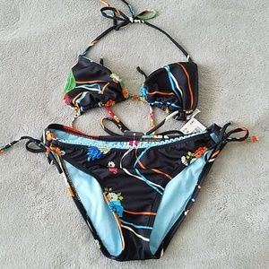Guess Black Floral Bikini